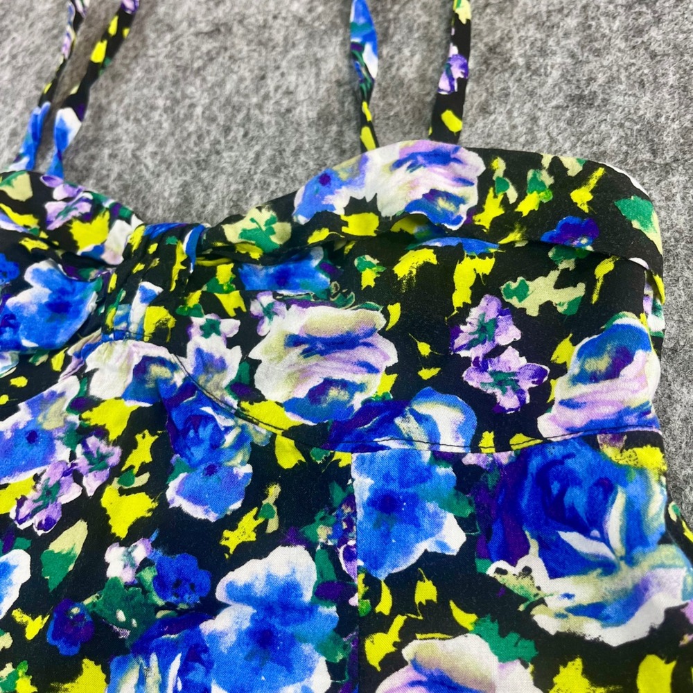 Kirra Pacsun Floral Camisole Tank Top Womens M Blue Black Boho Babydoll Y2K 90s - Picture 4 of 12